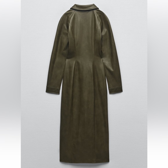 ZARA BLOGGERS FAV FITTED FAUX LEATHER DRESS - Picture 8 of 11